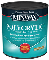 Minwax Polycrylic 64444444 Protective Finish Paint, Semi-Gloss, Liquid, Crystal Clear, 1 qt, Can